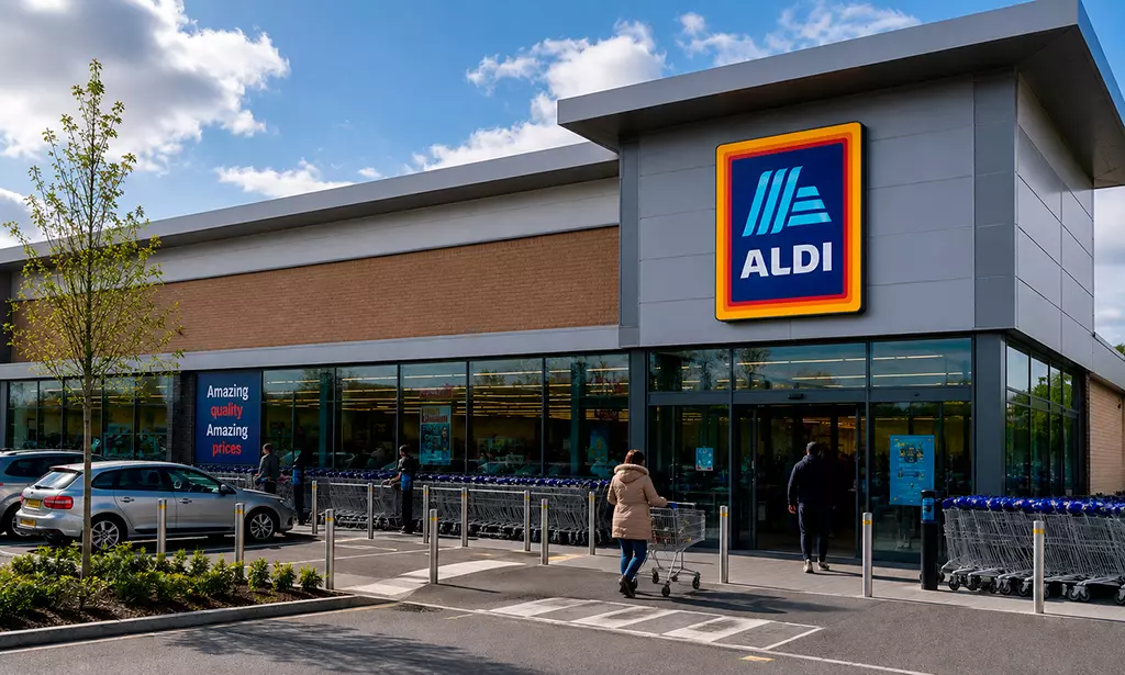Fachada de uma unidade do supermercado Aldi na Irlanda.